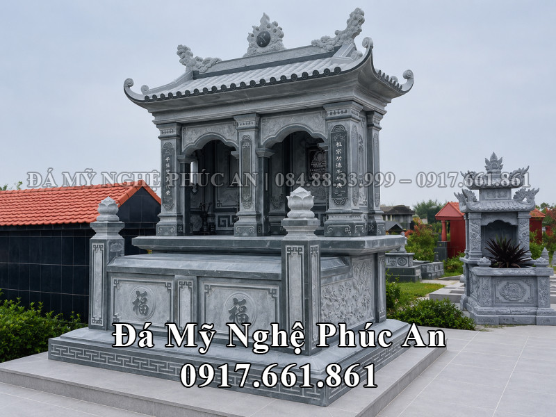 Mẫu Mộ đá đôi 1 mái đẹp tại Hà Nội