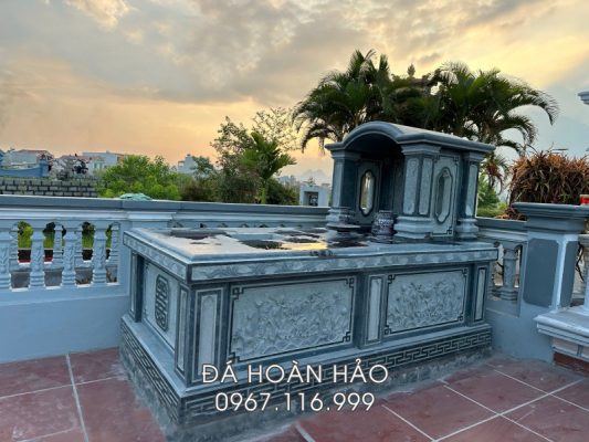 Mẫu Mộ đá 1 mái - Mộ chôn 1 lần đẹp