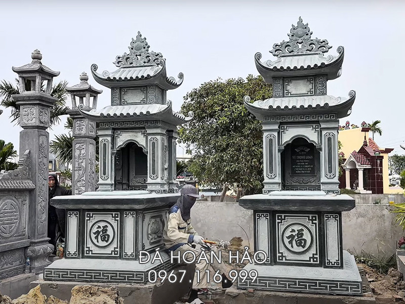 Mộ đá đẹp – Bí quyết lựa chọn mẫu mộ đá bền đẹp, chuẩn phong thủy cho gia đình Việt 5 Mẫu Mộ đá 2 mái đẹp tại Ninh Bình
