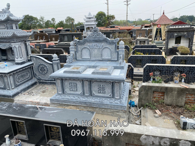Mộ đá đẹp – Bí quyết lựa chọn mẫu mộ đá bền đẹp, chuẩn phong thủy cho gia đình Việt 8 Mẫu Mộ đá đôi không mái đẹp